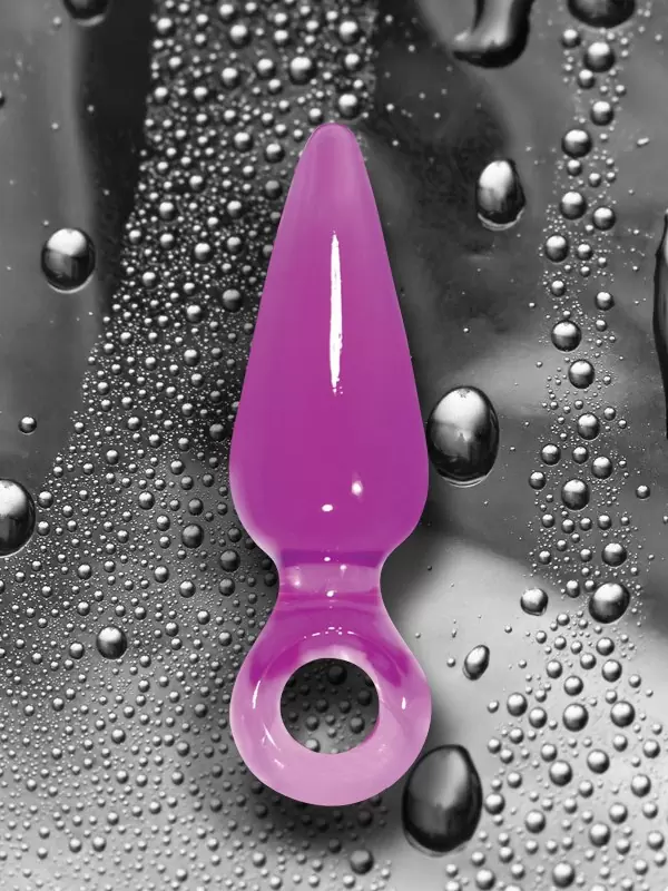 Анальная пробка малая с кольцом Jolie Pleasures - Plum