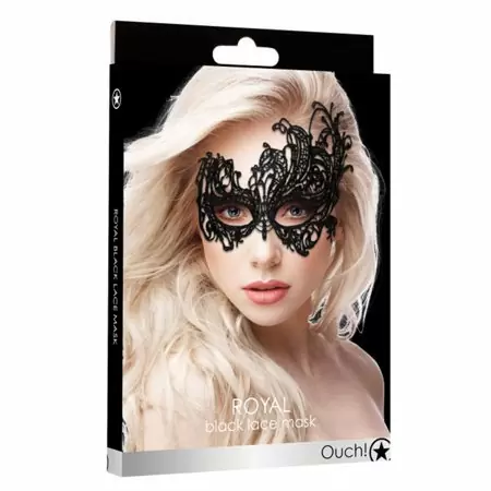 Кружевная маска на глаза открытого типа Royal Black Lace Mask