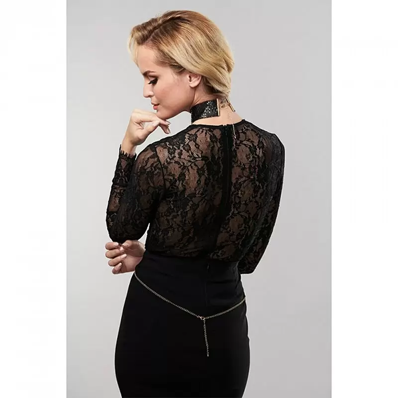 Ошейник из металлической сетки Metallic Mesh Collar – черный