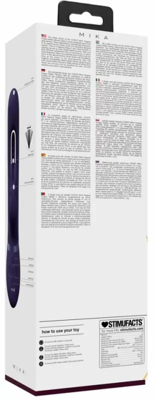 Вибратор-кролик Shots Toys Mika с язычком для стимуляции точки G, с тремя моторами, 30 режимов, с функцией мгновенного оргазма, перезаряжаемый, фиолетовый