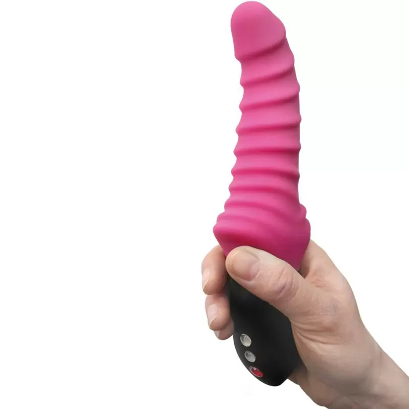 Ребристый пульсатор Stronic Drei, 24 см, 10 режимов, малиновый