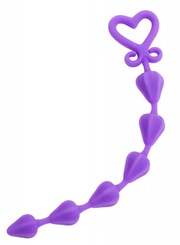 Анальная цепочка My Toy со звеньями в виде сердечек - фиолетовая