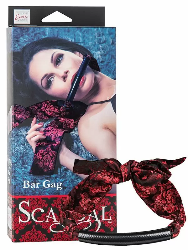 Кляп-бар Scandal Bar Gag с атласными лентами