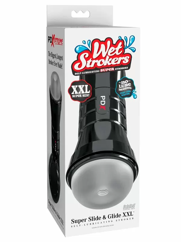 Нереалистичный мастурбатор Pipedream WET STROKERS, SUPER SLIDE &amp GLIDE XXL, увеличенный размер, 26 см, черный