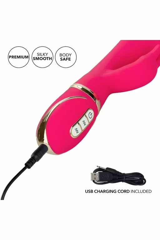 Элегантный вибратор-кролик Ultra-Soft Rabbit, с двумя моторами, 22,8 см, розовый