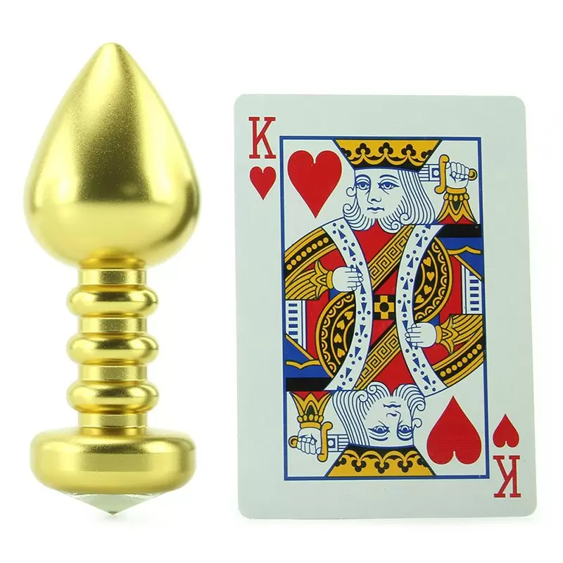 Анальная пробка Luv Plug с кристалом – золотая