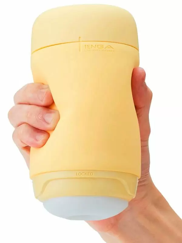 Мастурбатор Tenga Puffy Custard Yellow, 16.5 см, ТЭП, желтый | Он и Она 18+