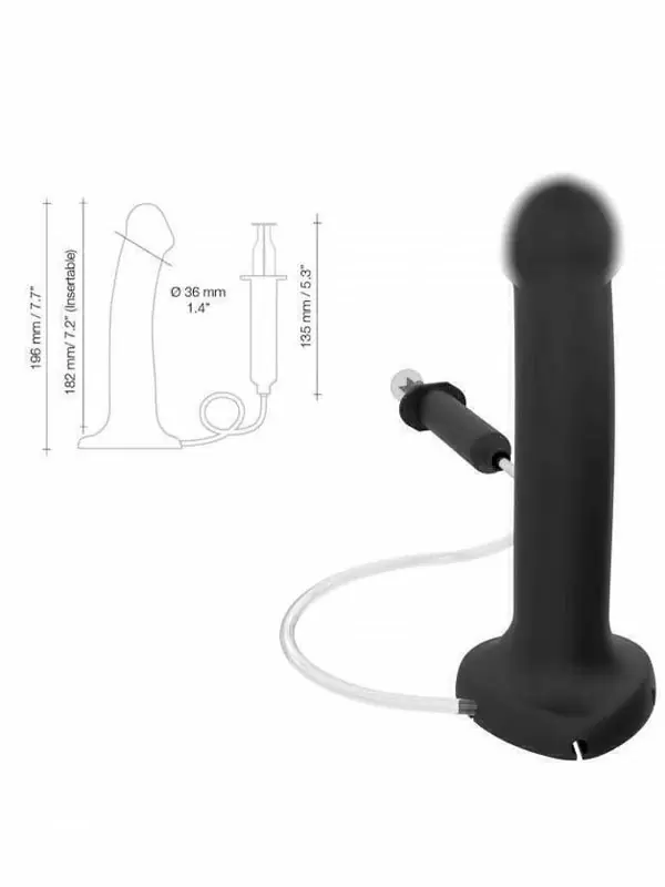 Реалистичный фаллоимитатор Strap-On-Me Dildo Semi-Realistic L, с функцией эякуляции, 18,2 см, черный