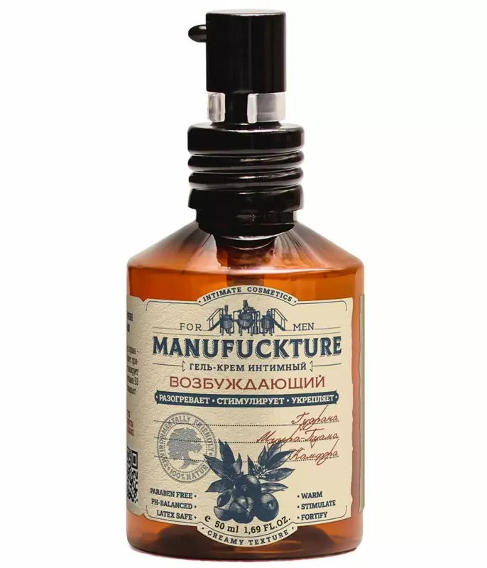 Интимный гель-крем для мужчин MANUFUCKTURE, с возбуждающим действием, 50 мл