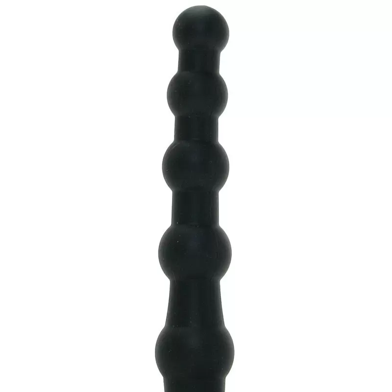 Ребристая насадка для двойного проникновения Beaded Dual Penetrator - Black, 14,5 см, силикон, черный