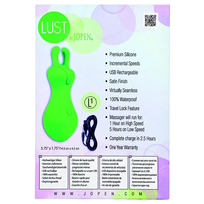 Перезаряжаемый мини-вибромассажер Lust by Jopen L1 – зеленый