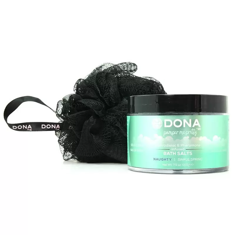 Подарочный набор Dona Be Desired Naughty: соль с феромонами и мочалка – весенний, 215 г