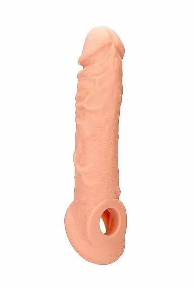 Увеличивающая насадка закрытого типа с кольцом для фиксации на мошонке Penis Extender with Rings - 21 cm