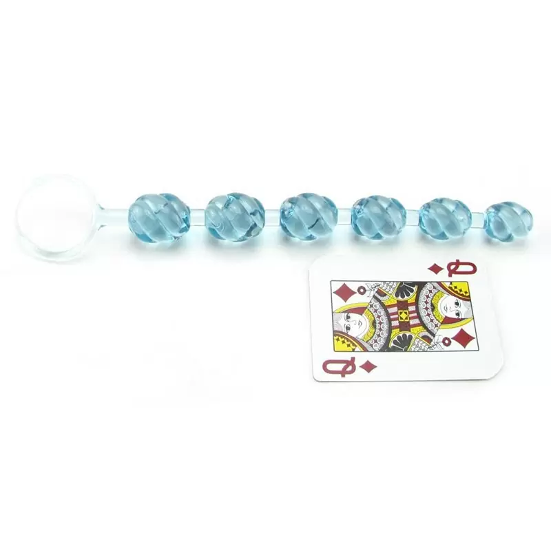 Анальная цепочка Swirl Pleasure Beads со спиралевидным рельефом – голубой