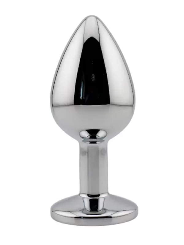 Серебряная анальная пробка с нежно-фиолетовым кристаллом (Small) Kanikule