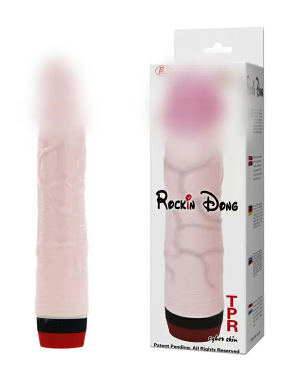 Реалистичный вибратор Rocking Dong с многоскоростной вибрацией – телесный