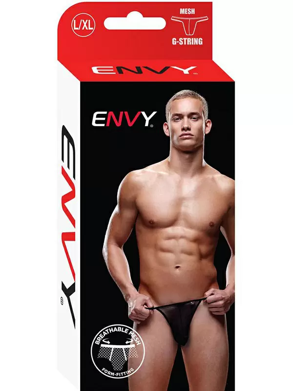 Черные стринги, трусы мужские - L/XL