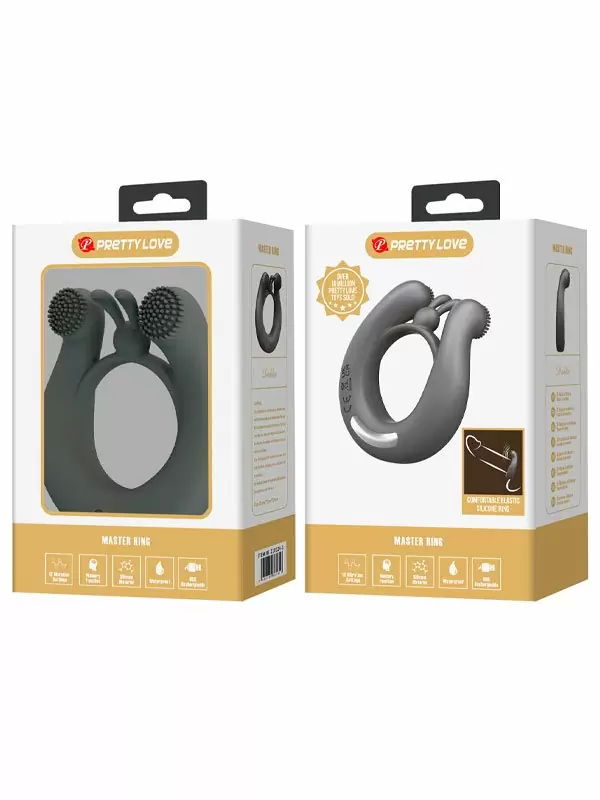 Перезаряжаемое эрекционное виброкольцо Baile Dahlia, двойной мотор, 12 режимов, силикон