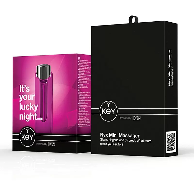 Дизайнерский мини массажер с насадкой Nyx - Pink