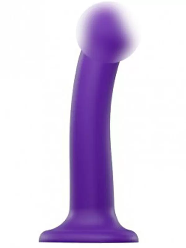 Реалистичный фаллоимитатор Strap-On-Me Dildo Dual Density Semi-Realistic, гнущийся, 18 см, фиолетовый