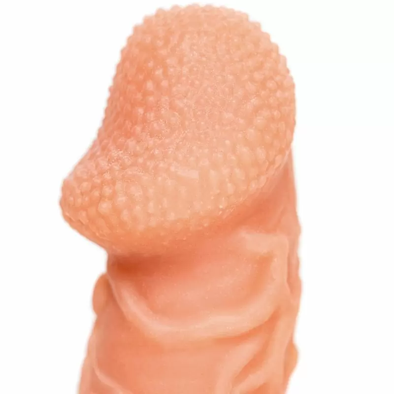 Реалистичная насадка на пенис с венками и отверстием для мошонки «Cock sleeve» (большая), Kokos