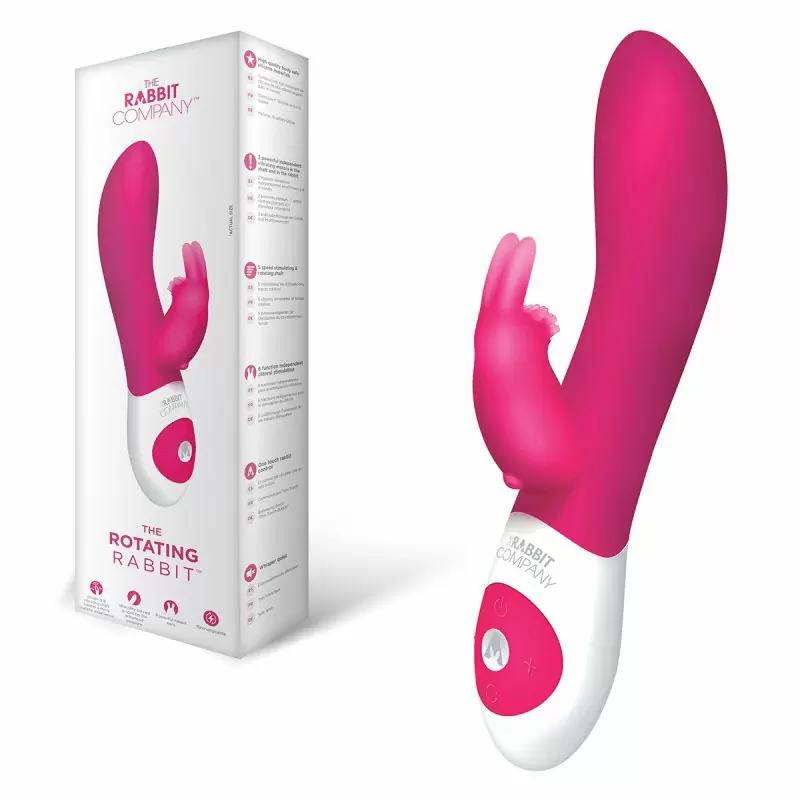 Ротационный вибромассажёр-кролик The Rabbit Company The Rotating Rabbit – малиновый