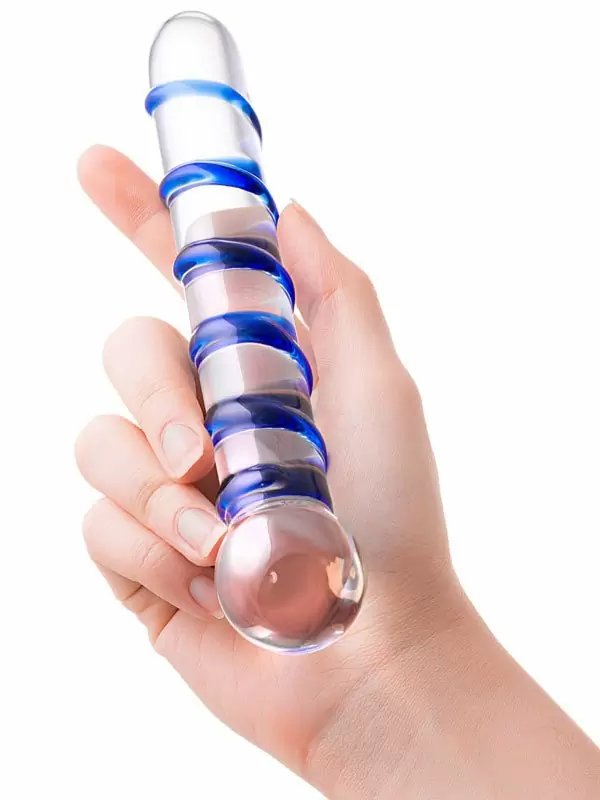 Стеклянный фаллоимитатор Sexus Glass, двусторонний, 19 см 