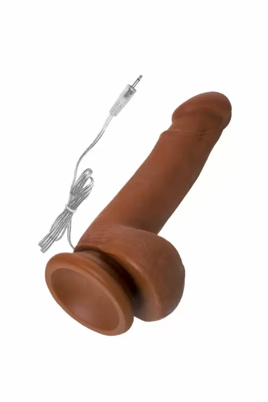 Виброреалистик с мошонкой Toyfa Elite Mulatto на присоске 13 см – мулат