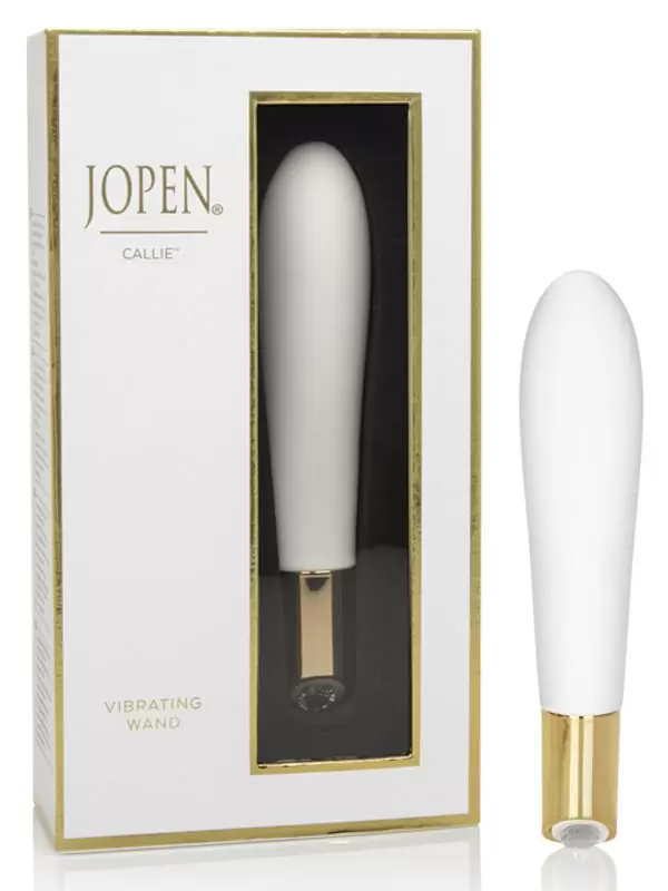Элегантный перезаряжаемый вибромассажер Callie Vibrating Wand – белый