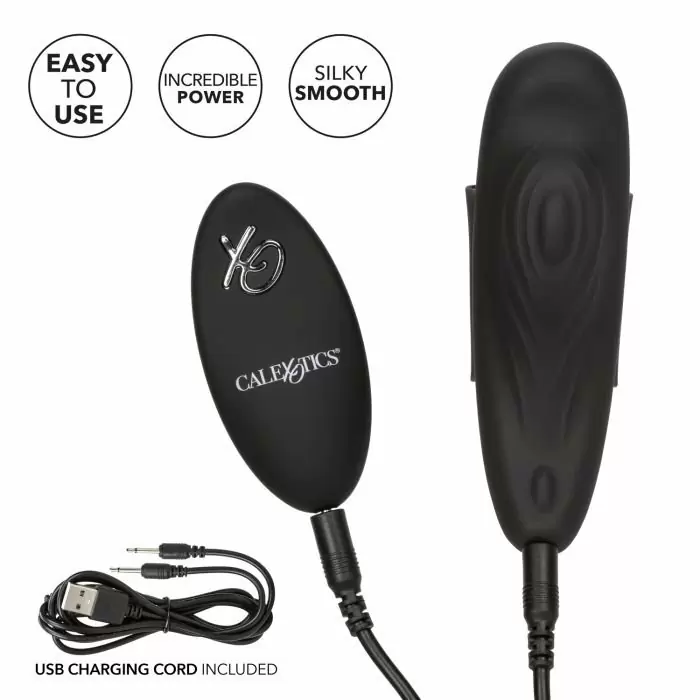 Носимый стимулятор клитора Lock-N-Play Remote Panty Teaser, 12 режимов, с пультом Д/У, 11,5 см, черный