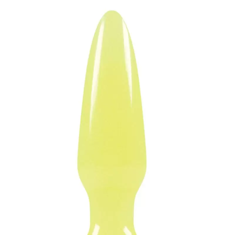Миниатюрная анальная пробка Firefly Pleasure Plug - Mini светящаяся в темноте – желтый