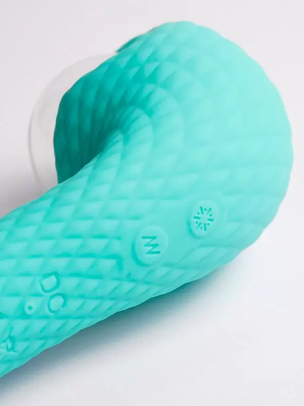 Изогнутый вибратор Youvic, 18 см, 10 режимов, со стеклянным шаром, бирюзовый