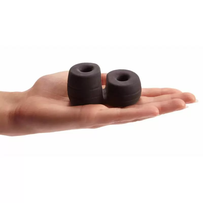 Эрекционные кольца для пениса и мошонки Pornhub Thick Cock and Ball Ring - черный