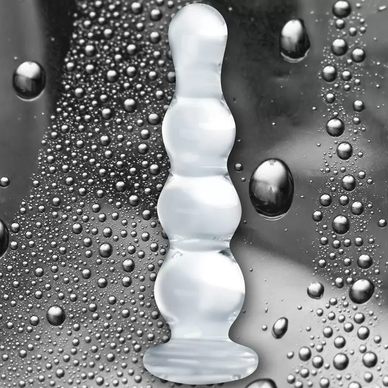 Анальная елочка из стекла Crystal Ripples – прозрачная