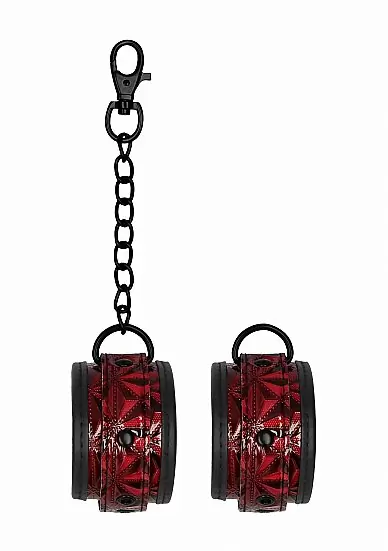 Элегантные оковы Luxury Ankle Cuffs, 39 см, черный с бордовый