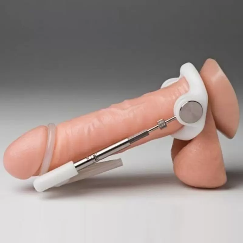 Набор для увеличения пениса Jes-Extender Silver с серебряным покрытием – серебряный с белым