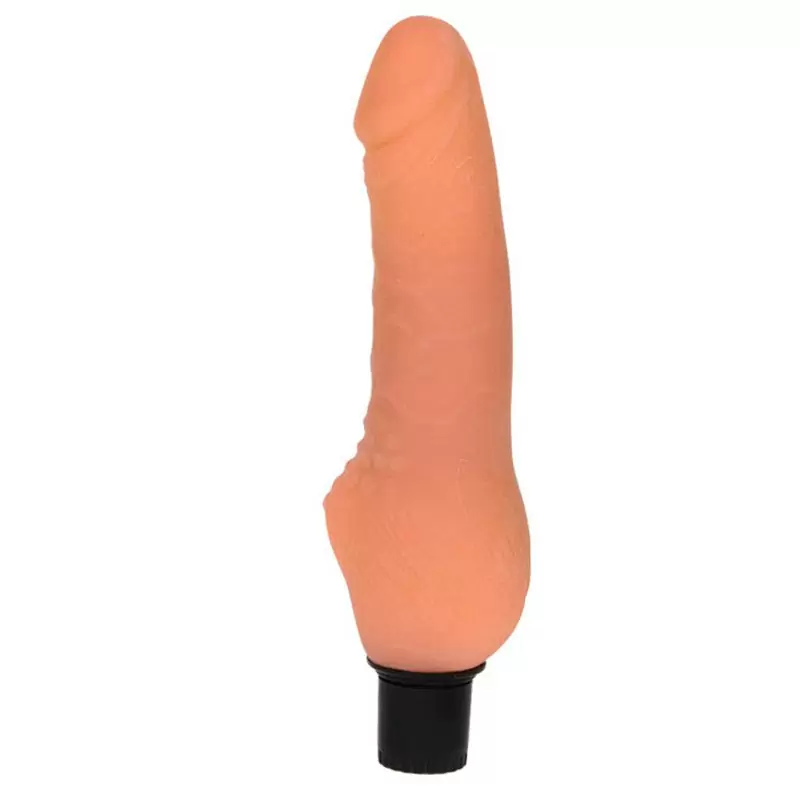 Водонепроницаемый вибратор-реалистик с нижним утолщением The Realistic Cock – телесный