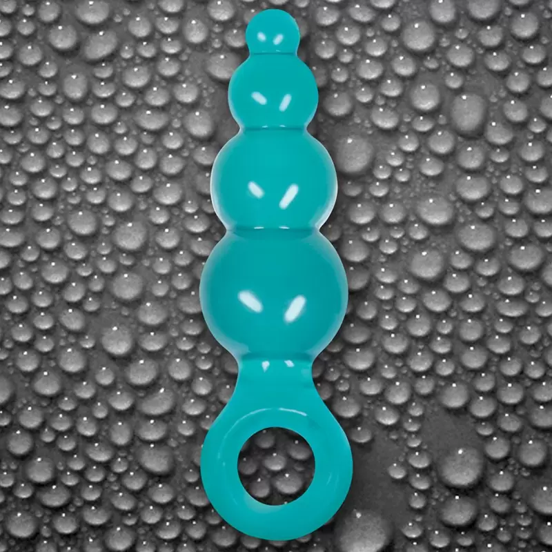 Анальная пробка с кольцом Jolie Ripples Small – голубая