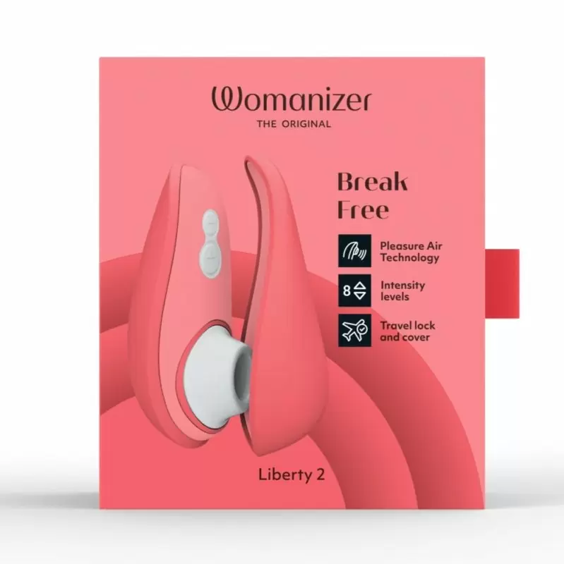 Вакуумный стимулятор клитора Womanizer Liberty 2 Vibrant rose, технология Pleasure Air, 10 см, розовый