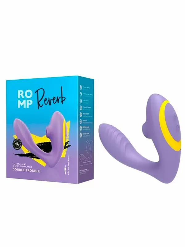 Вакуумный вибратор-кролик Romp Reverb, технология Pleasure Air, 7 режимов, сиреневый