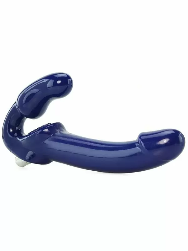 Анатомический страпон Revolver II Strap U, безремневой, 25 см, латекс, синий