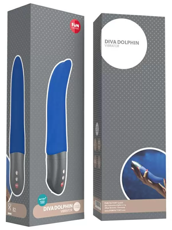 Вибратор Fun Factory Diva Dolphin, для стимуляции точки G, 6 режимов, голубой
