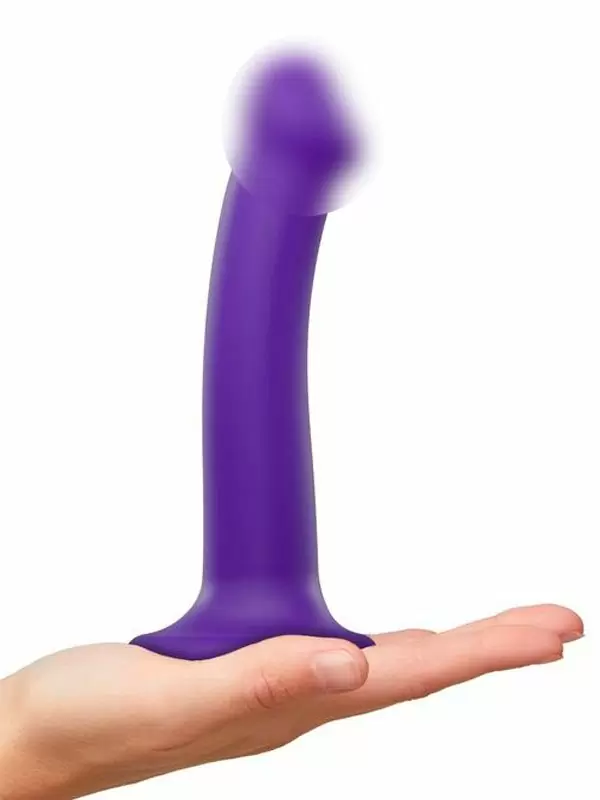 Реалистичный фаллоимитатор Strap-On-Me Dildo Dual Density Semi-Realistic, гнущийся, 18 см, фиолетовый