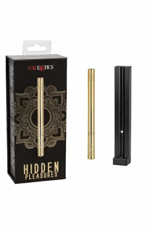 Ультратонкий вибратор Hidden Pleasures (Золотой): 10.75 см, 10 режимов вибрации, АБС/металл