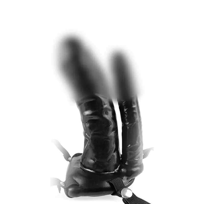 Двойной страпон Double Penetrator Hollow Strap-On – черный	