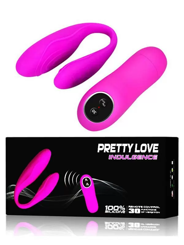 Вибратор для пар Indulgence с пультом дистанционного управления – розовый