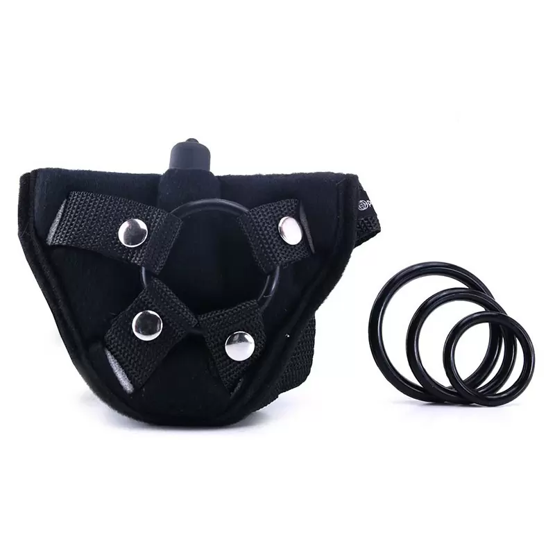 Страпон-трусики Vibrating Plush Harness с вибрацией