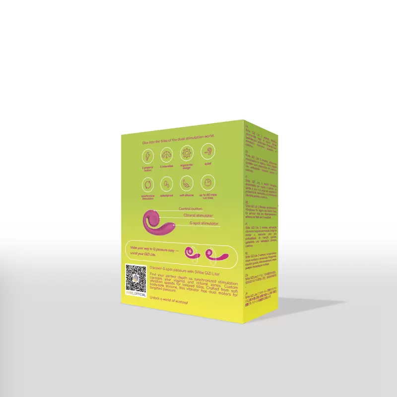 Розовый анатомический вибратор SVibe GIZI Lite с 2 моторами и 5 режимами, 12 см