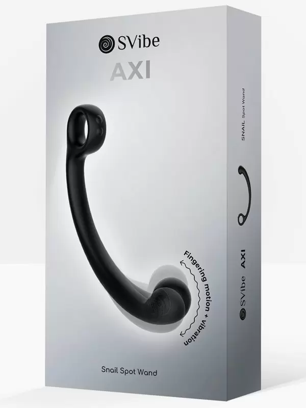 Изогнутый вибратор SVibe Snail AXI Spot Wand, технология AuraTouch, 8 режимов, 20,8 см, силикон, черный