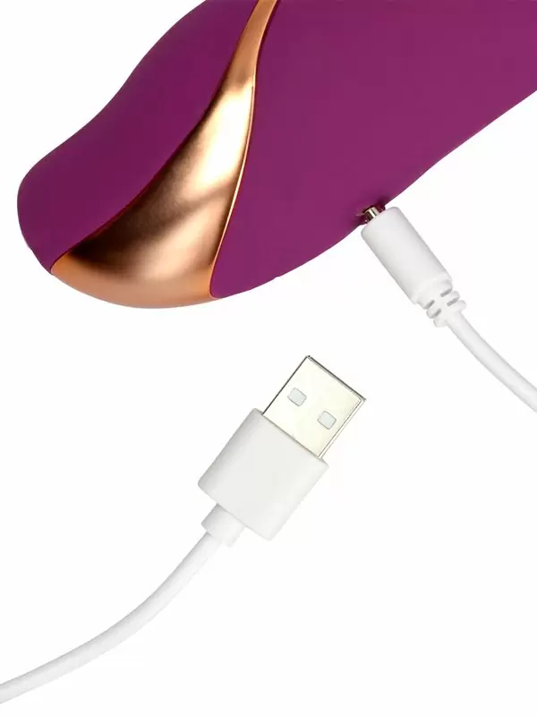 Мощный вибратор-кролик Orchidee Purple, с тремя движущимися кольцами, 24 см, 10 скоростей, фиолетовый